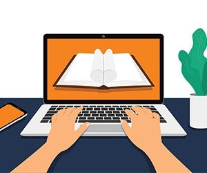 Typing on laptop Icon.
