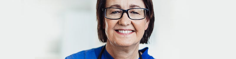 Nurse smiling banner