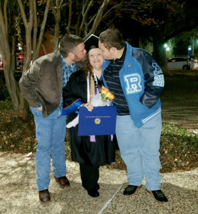 Misty Plummer's husband and son helped her get to graduation day