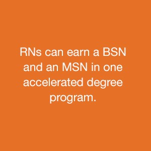 RNs can earn a BSN and an MSN in one accelerated degree program Icon.